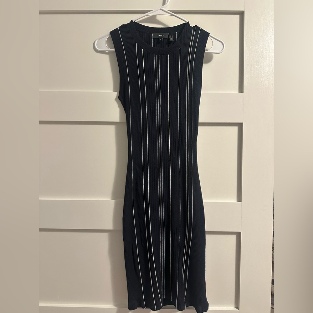 Theory Navy and White Stripped Midi Dress- size: P - worn once